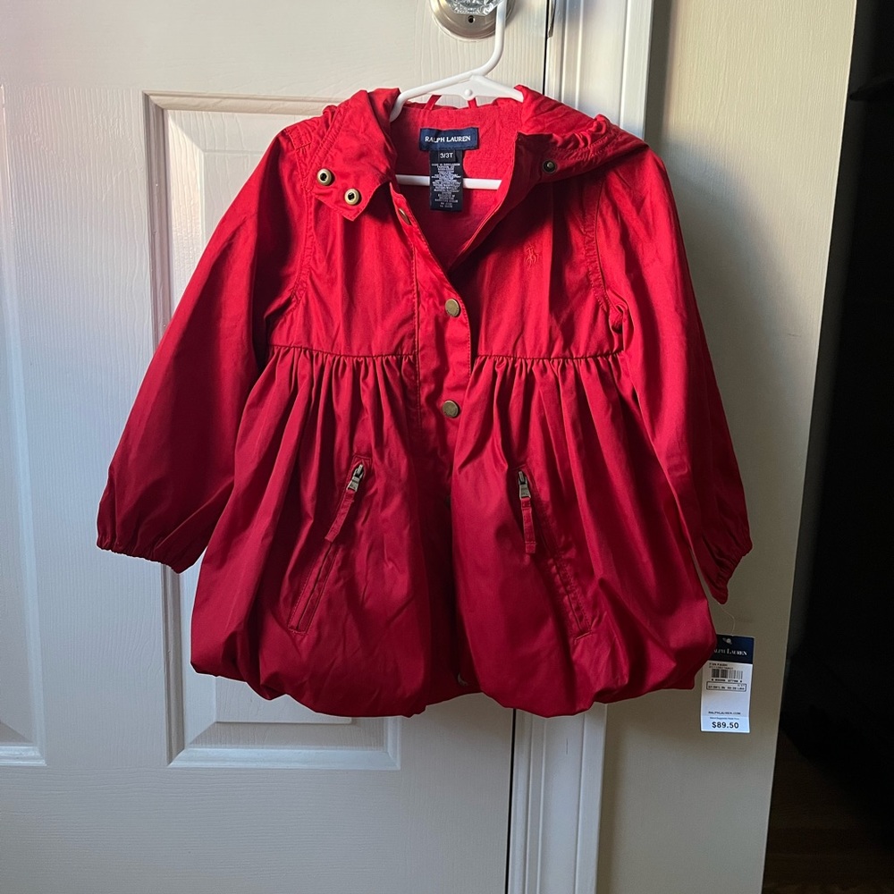 NWT Ralph Lauren girls red jacket, size 3T